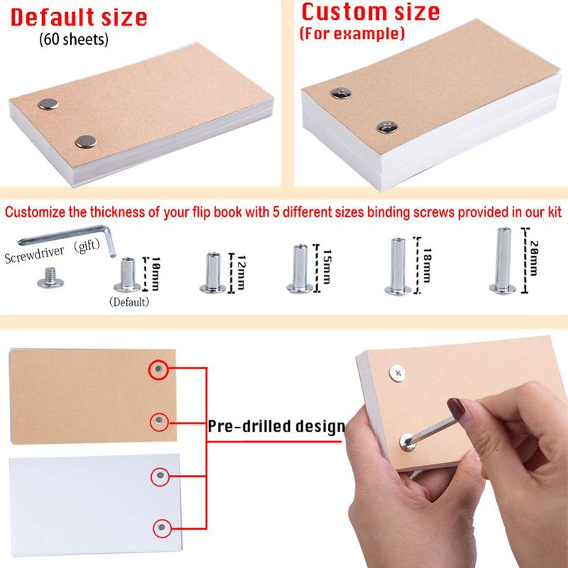 Neeho Flip Book Kit, Neeho Flipbook Kit with Light Pad for Drawing and Tracing with 300 Sheets Premium Pre-drilled Flipbook Paper, LED Lightbox for Making Animation Flipbooks with Binding Screws - Image 5